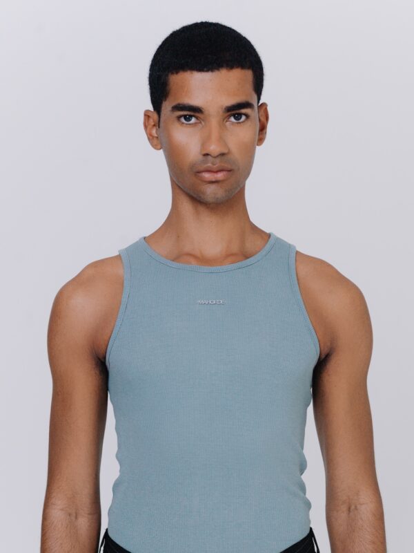 S3 Tanktop metal logo fitted - Grey blue