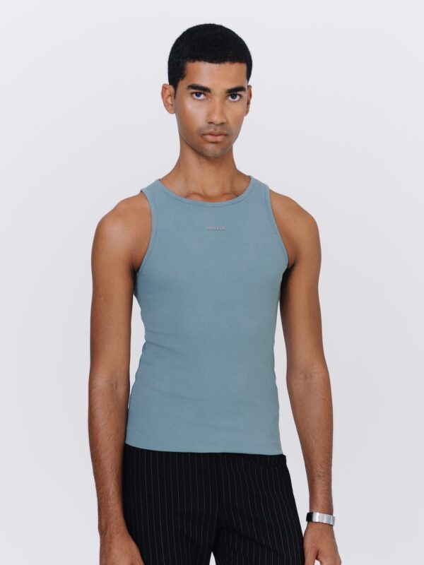 S3 Tanktop metal logo fitted - Grey blue