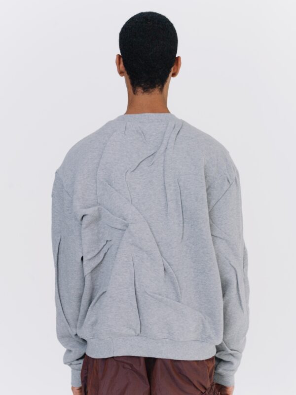 S3 Oversized wrinkle sweater - Grey / aubergine