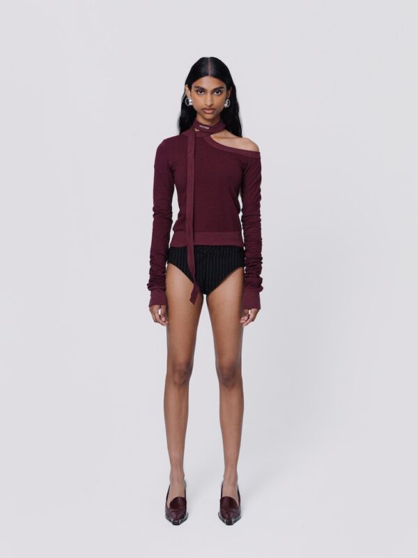 S3 Halla top fitted long sleeve - Berry red