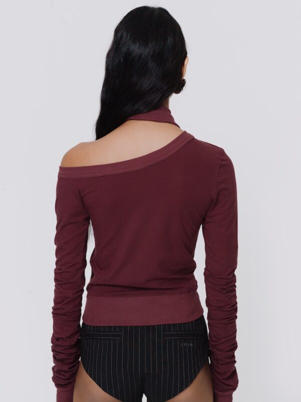 S3 Halla top fitted long sleeve - Berry red
